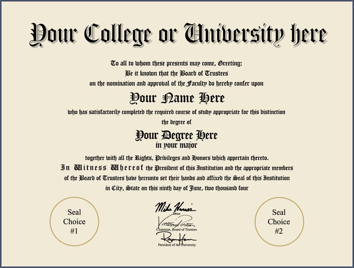 Fake Diploma - College Design 02
