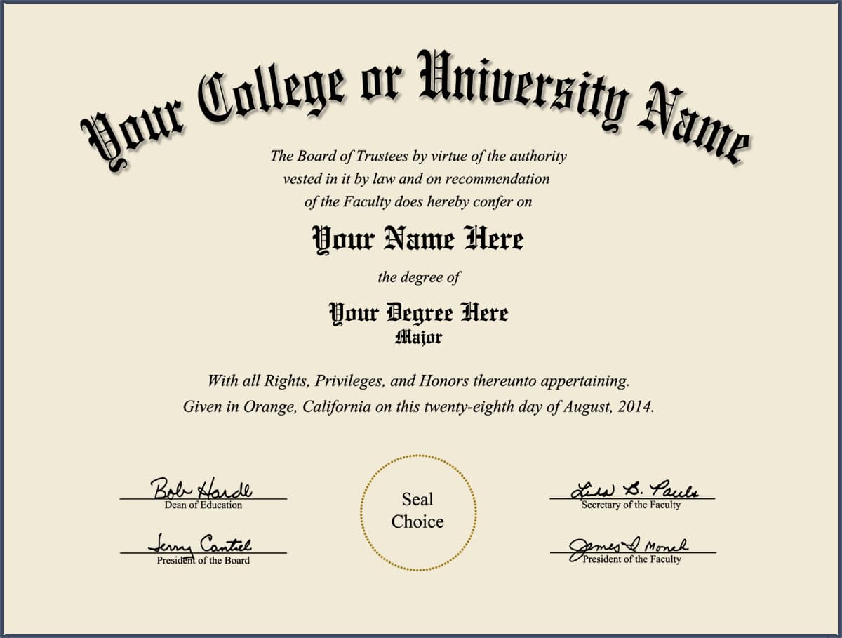 Diploma: Fake College Diplomas