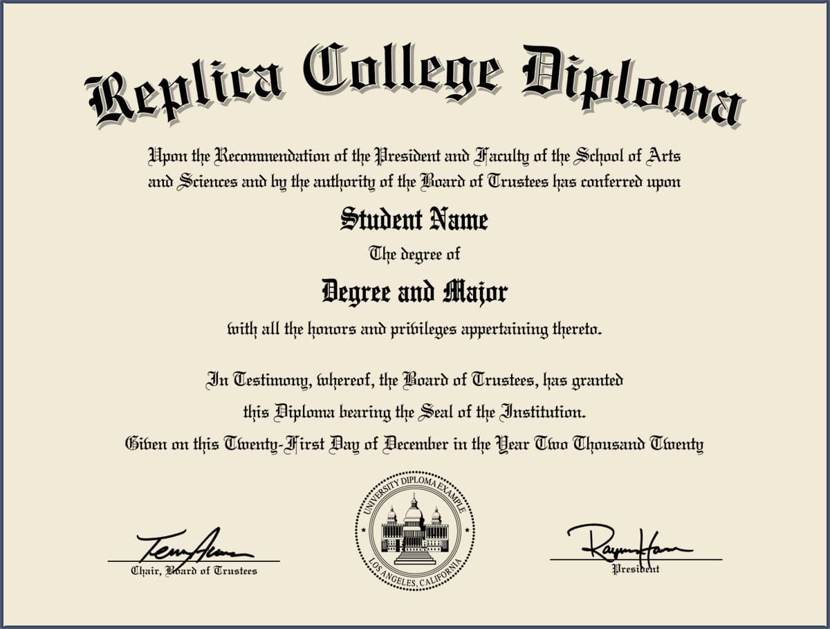 Fake College Replica Diploma
