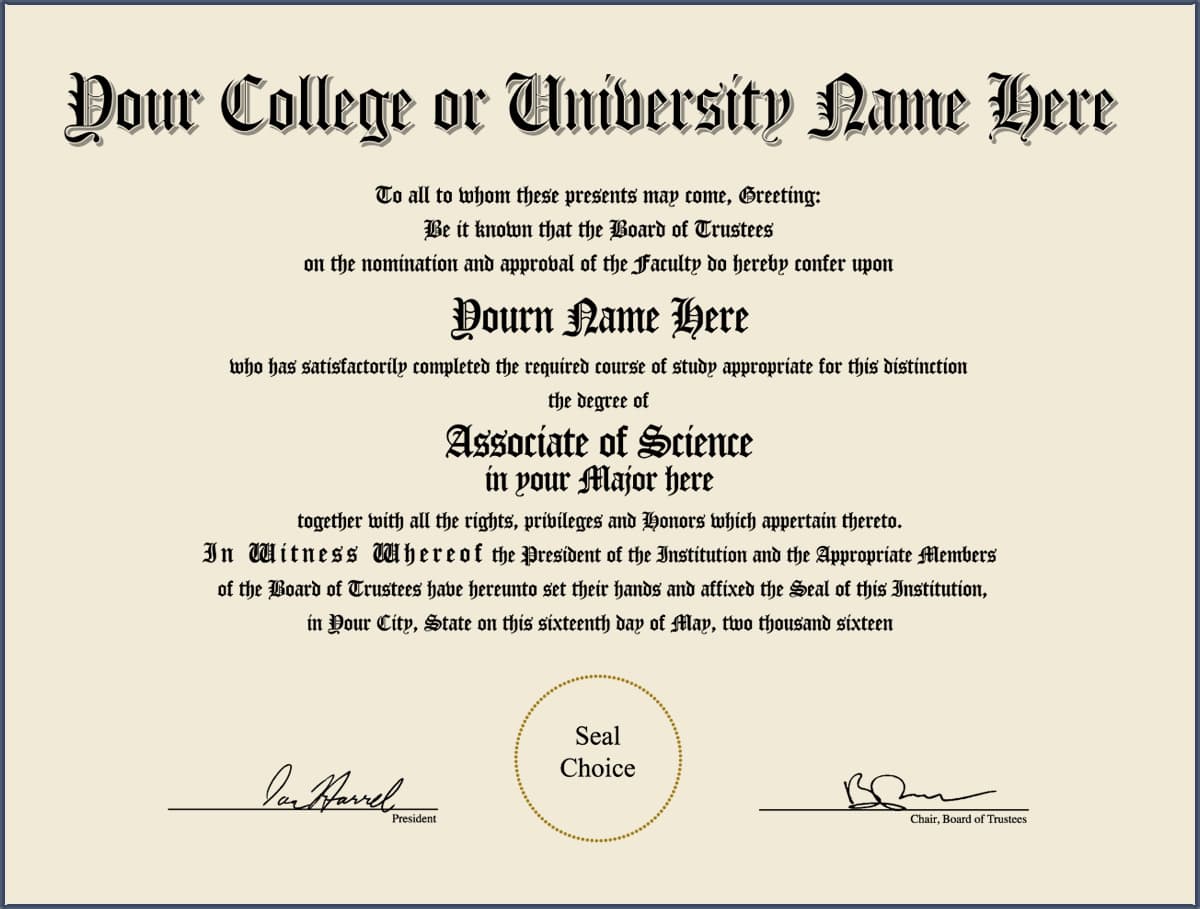 Fake College Diploma  Design 1
