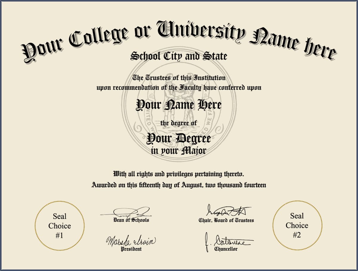 Fake Diploma - College Design 4