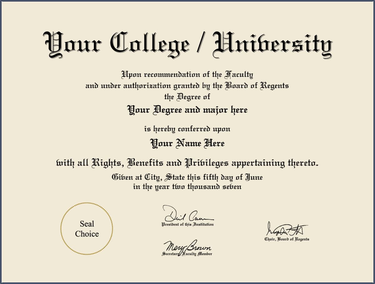 College Fake Diploma - Design 5