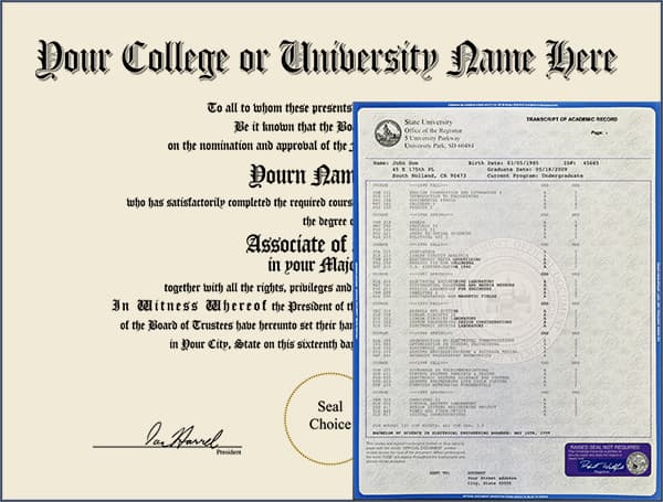 College Diploma - Design 1 with Transcripts COLLEGE_DIPLOMA_NDWT_01 Small
